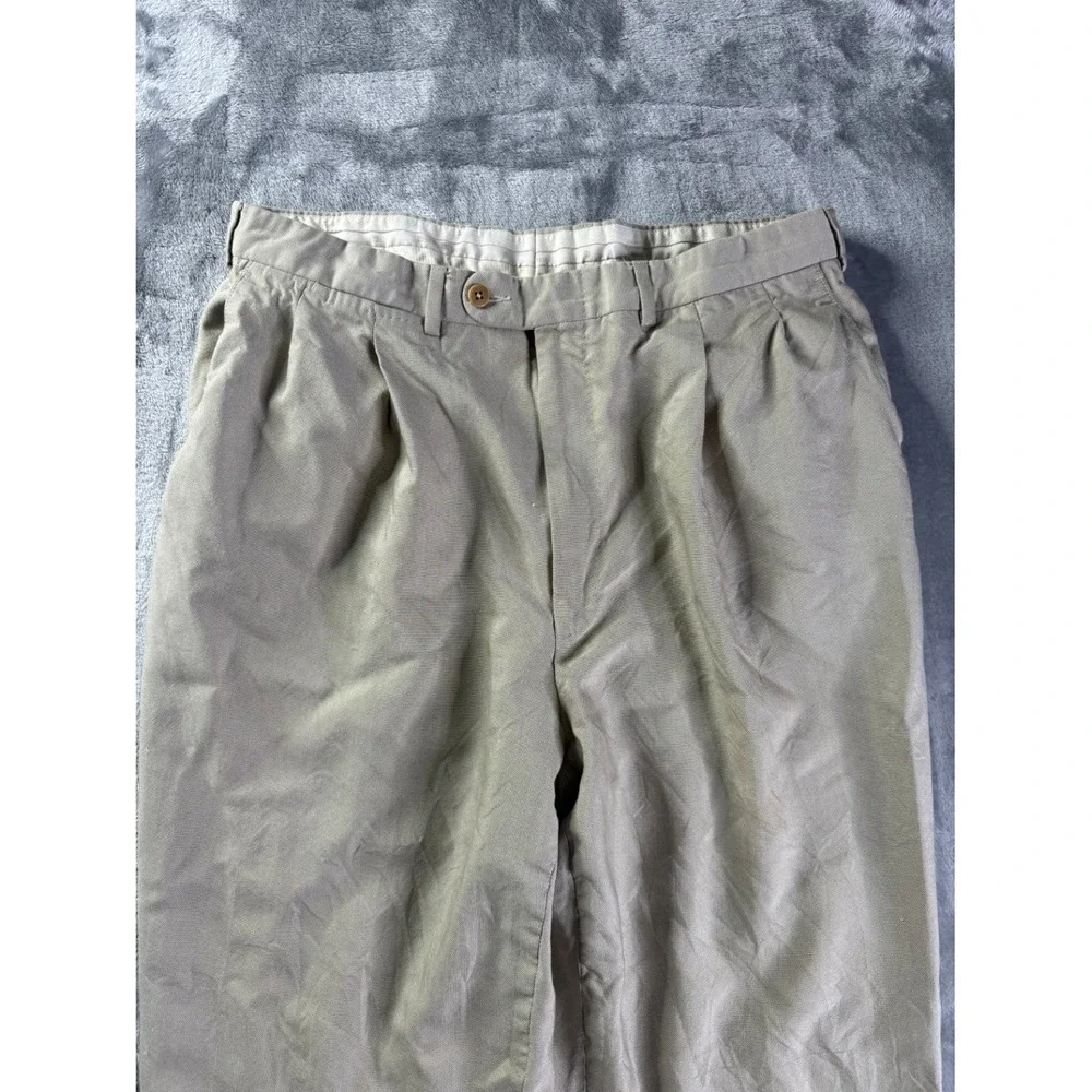 Ermenegildo Zegna Men's Pants Size 38 Tan Button-through Rear Pockets Wool
